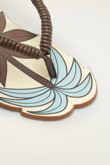 Off-White Palm Tree Cutwork Wedge Sandal