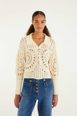 Off-White Polo Crochet Sweater