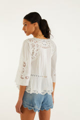 Off-White Richelieu Short Sleeve Blouse