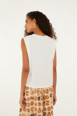 Off-White Seashell Embroidery Padded Shoulders T-Shirt