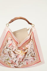 Soft Pink Horses Satin Small Scarf Bag