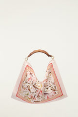 Soft Pink Horses Satin Small Scarf Bag