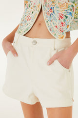 White Canvas Boat Shorts