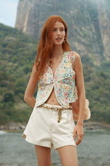 White Canvas Boat Shorts
