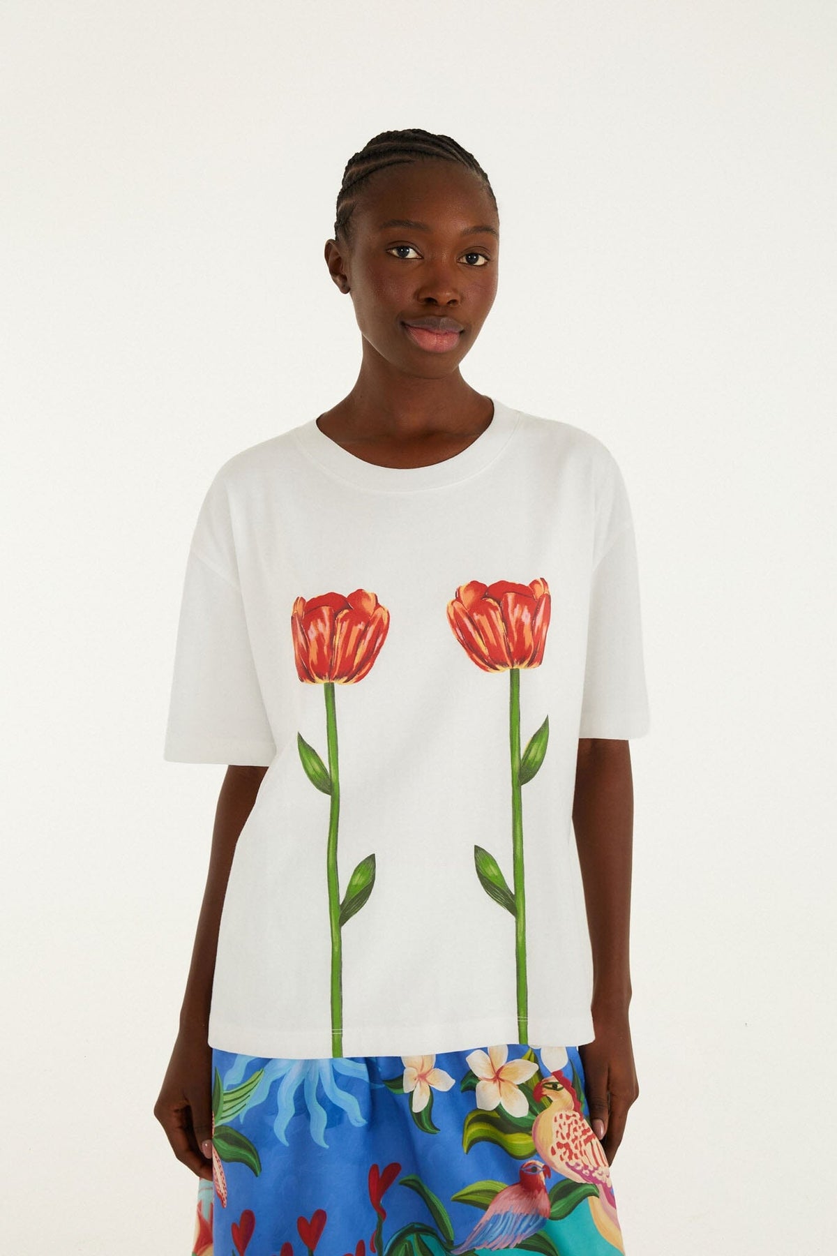 White Tropical Rose  T-Shirt