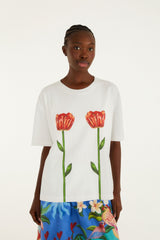 White Tropical Rose  T-Shirt