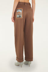 Yarn Dyed Wide Leg Pants