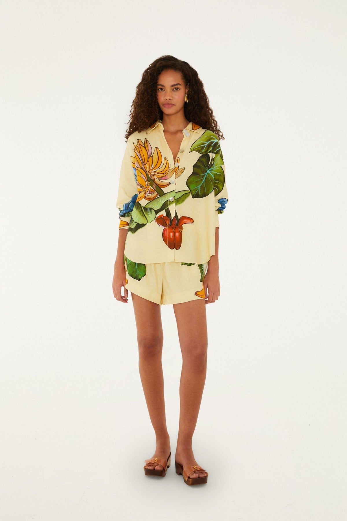 Yellow Banana Grapes Drawstring Shorts