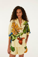 Yellow Banana Grapes Drawstring Shorts