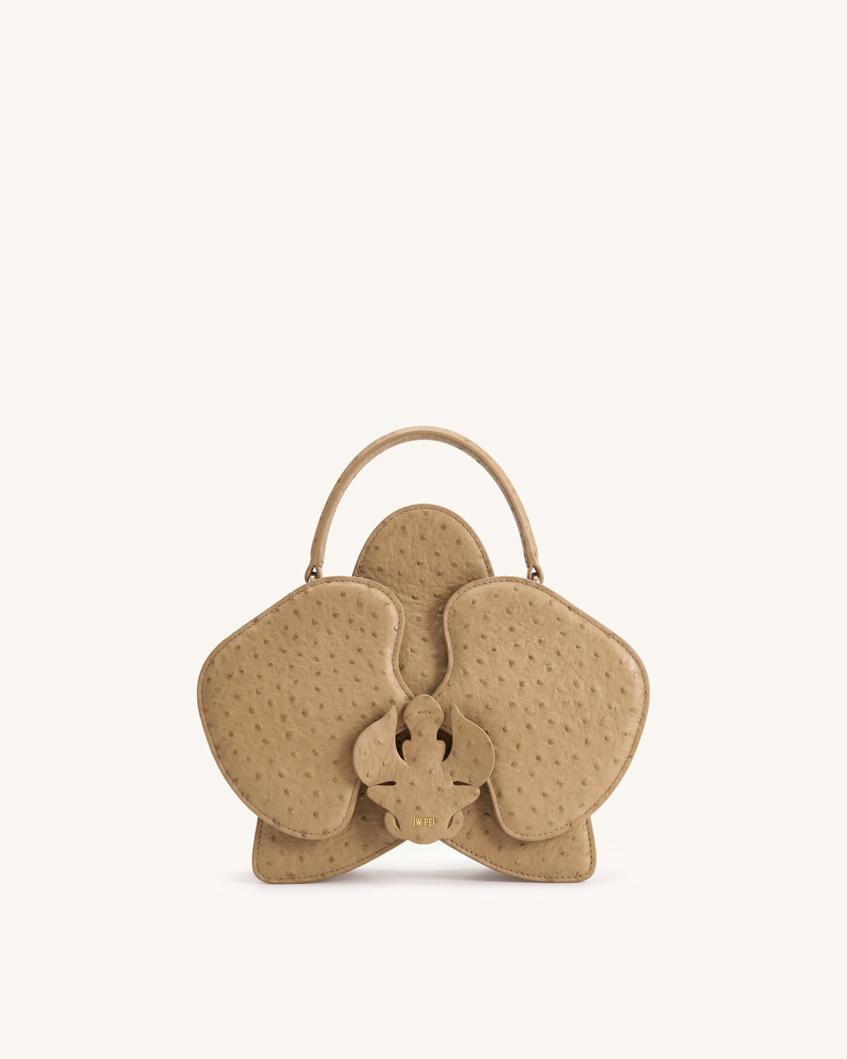 Flora Orchid Shaped Top Handle Bag - Dark Khaki