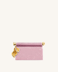 Holly Artificial Crystal Metal Pendant Embellished Clutch - Pink