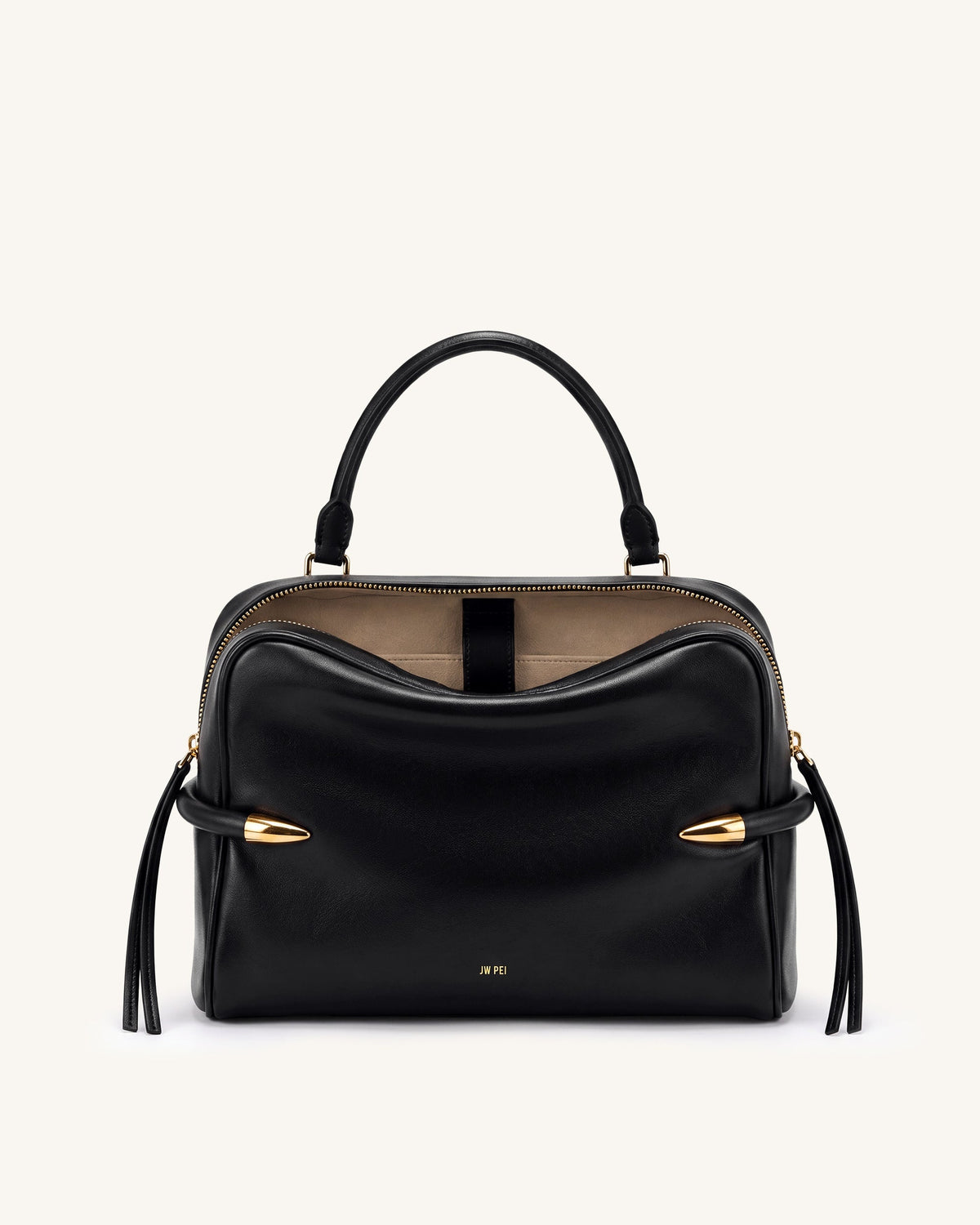 Callie Tusk Detail Shoulder Bag - Black