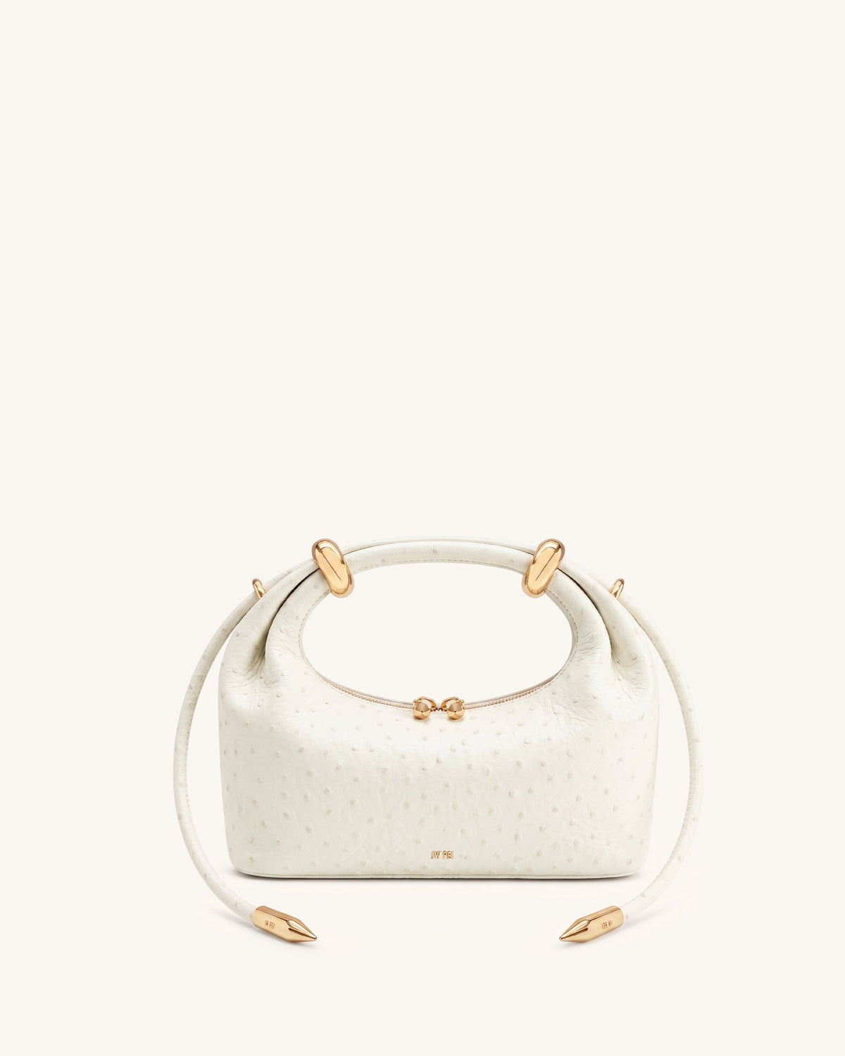 Ellie Metal Ring Embellished Top Handle Bag - Off White