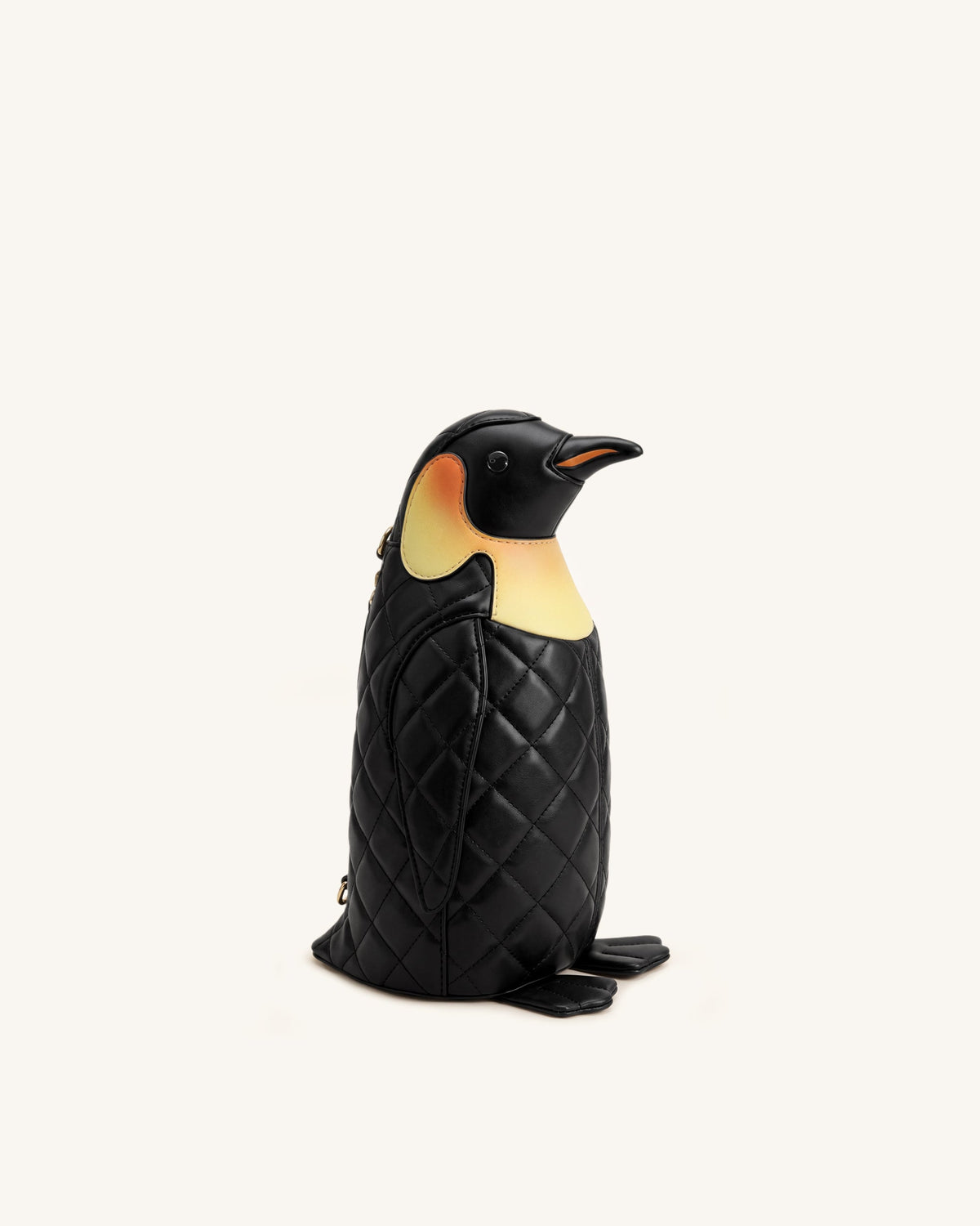 Pia Penguin Quilting Crossbody Bag - Black