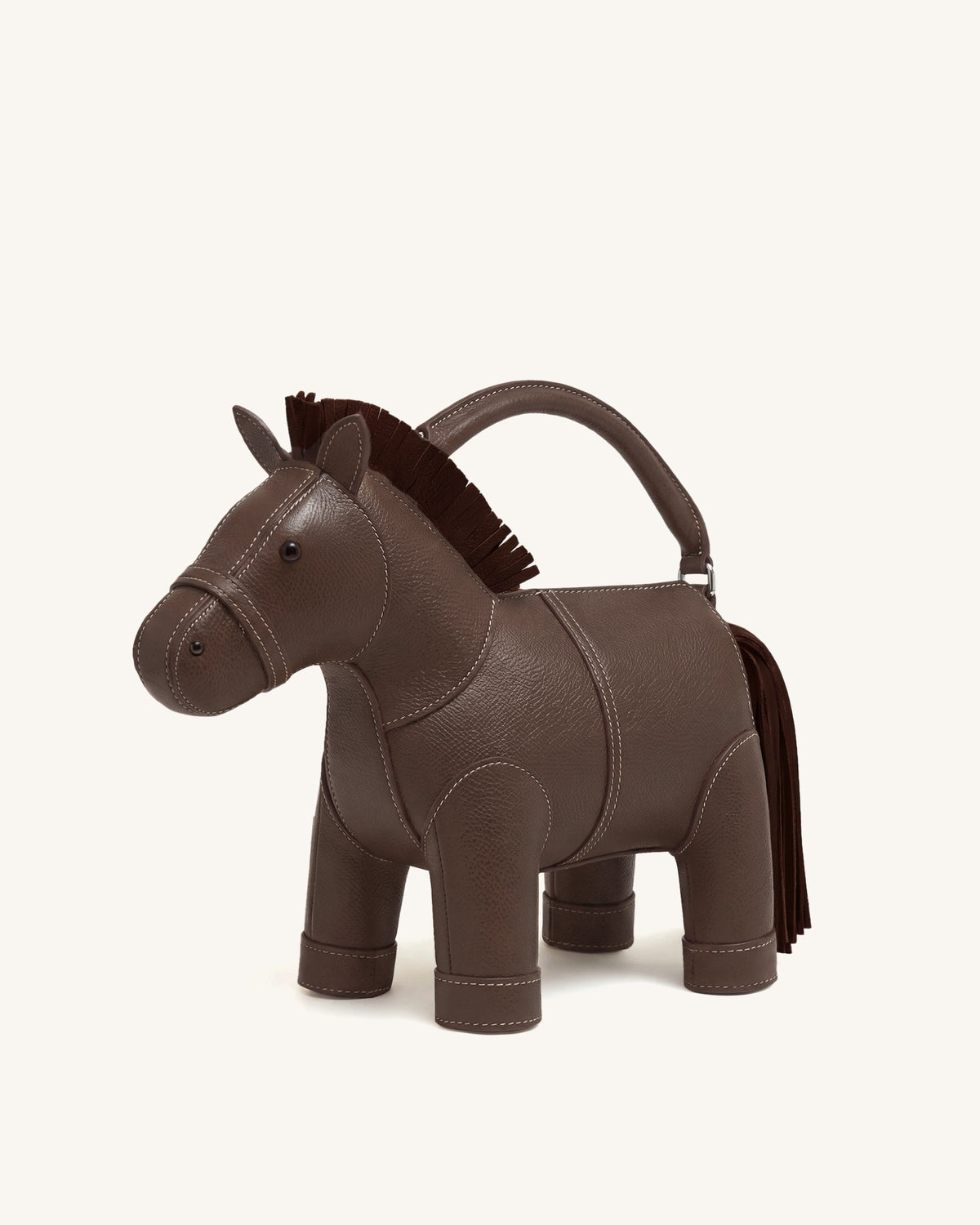 Harper Horse Top Handle Bag - Dark Brown
