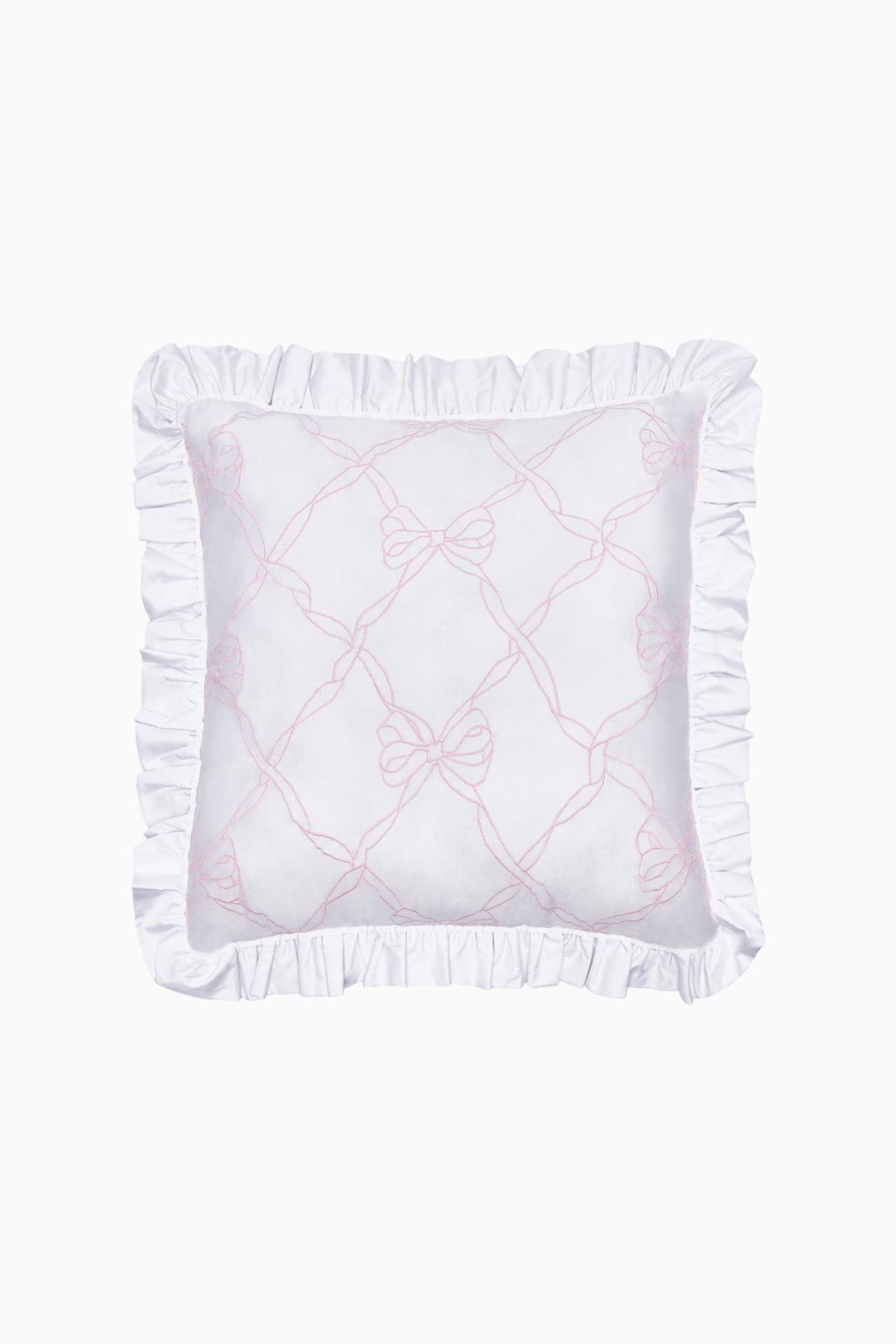 Embroidered Ruffle Euro Pillow