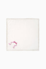 Embroidered Napkins - Set of 4 - PINK RIBBON