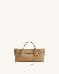 Maeve Dachshund Metal Charm Tote Bag - Brown