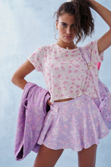 Rubin Cotton Cropped Tee - STERLING DUSK