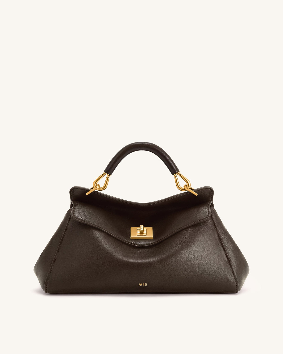 Lucia Elongated Top Handle Bag - Dark Brown