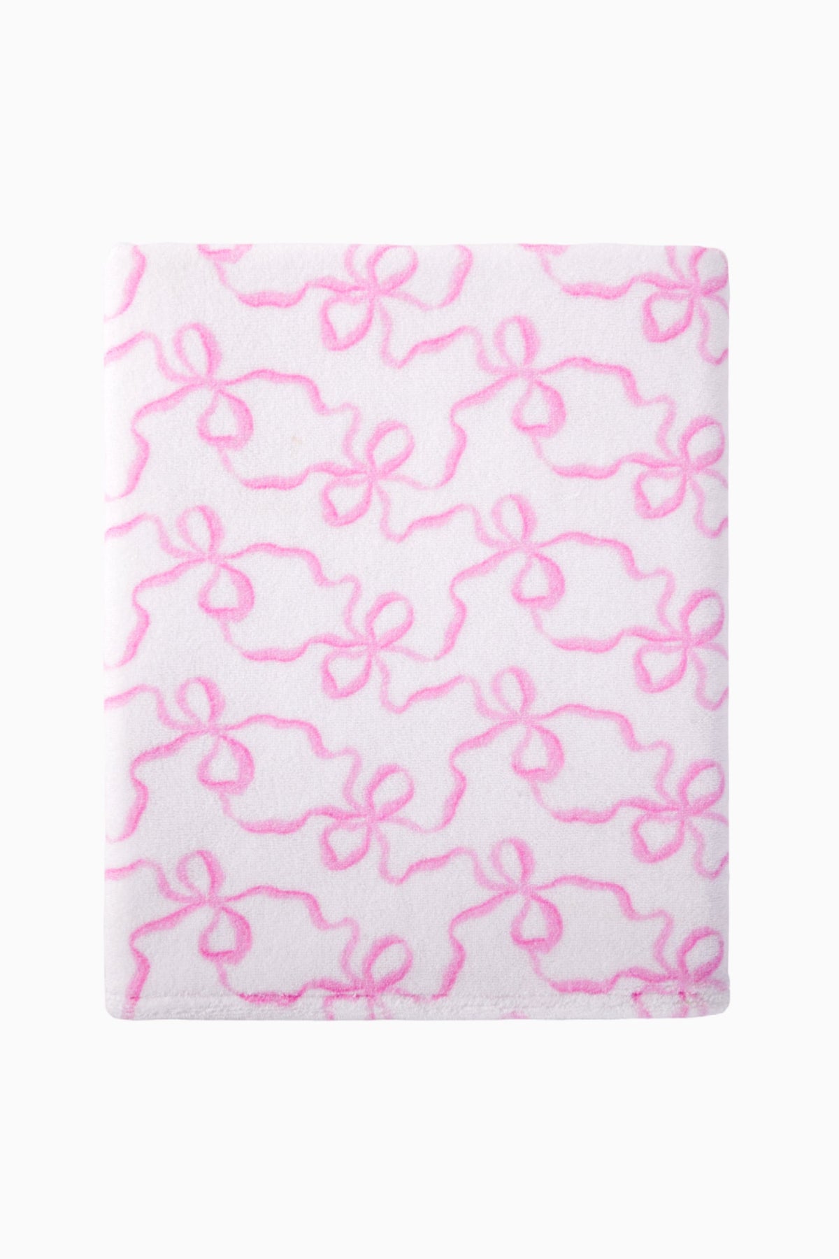 Cotton Bath Towel in Bow Print- PINK BONNET