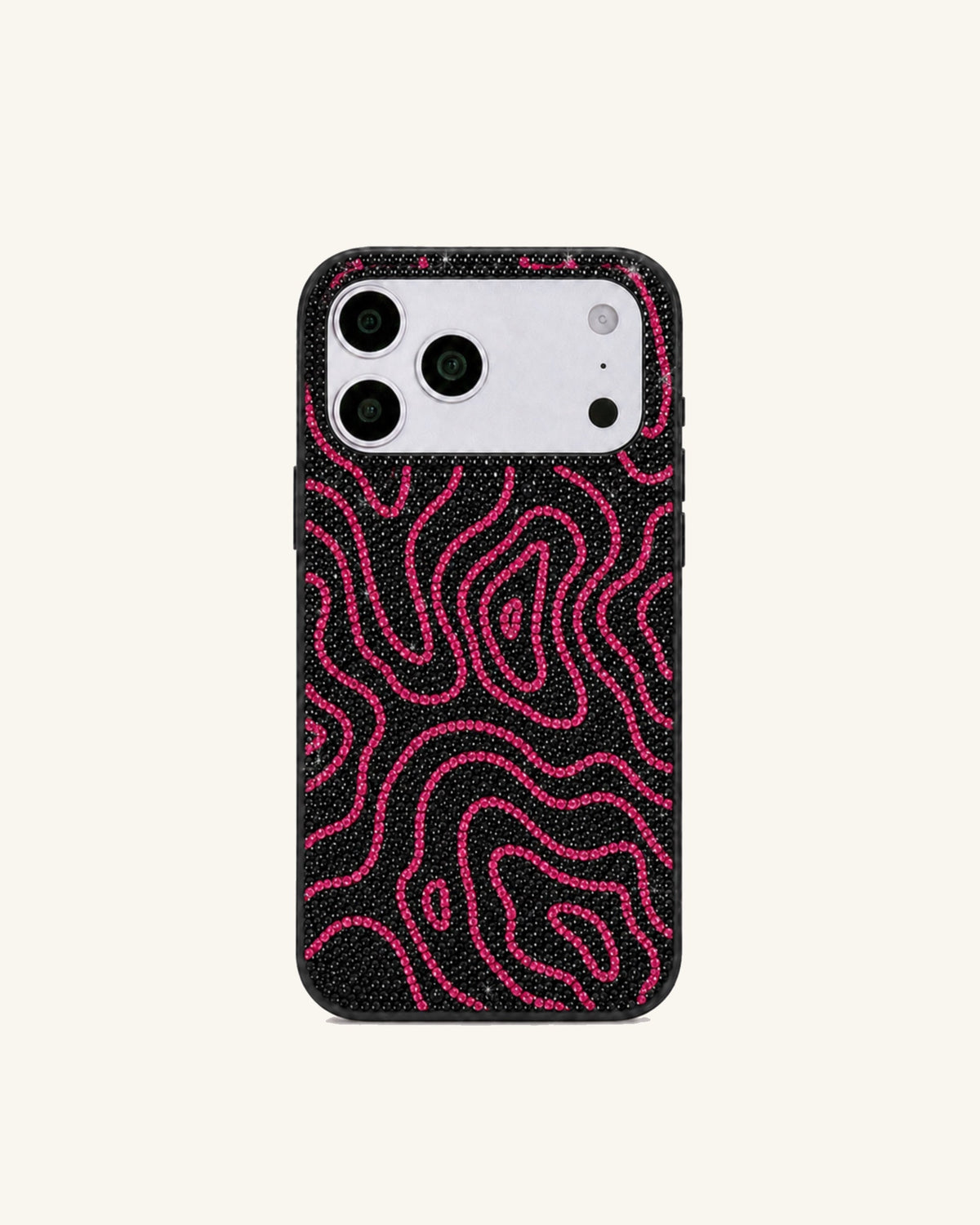 Crystal Wave Pattern Phone Case – Black