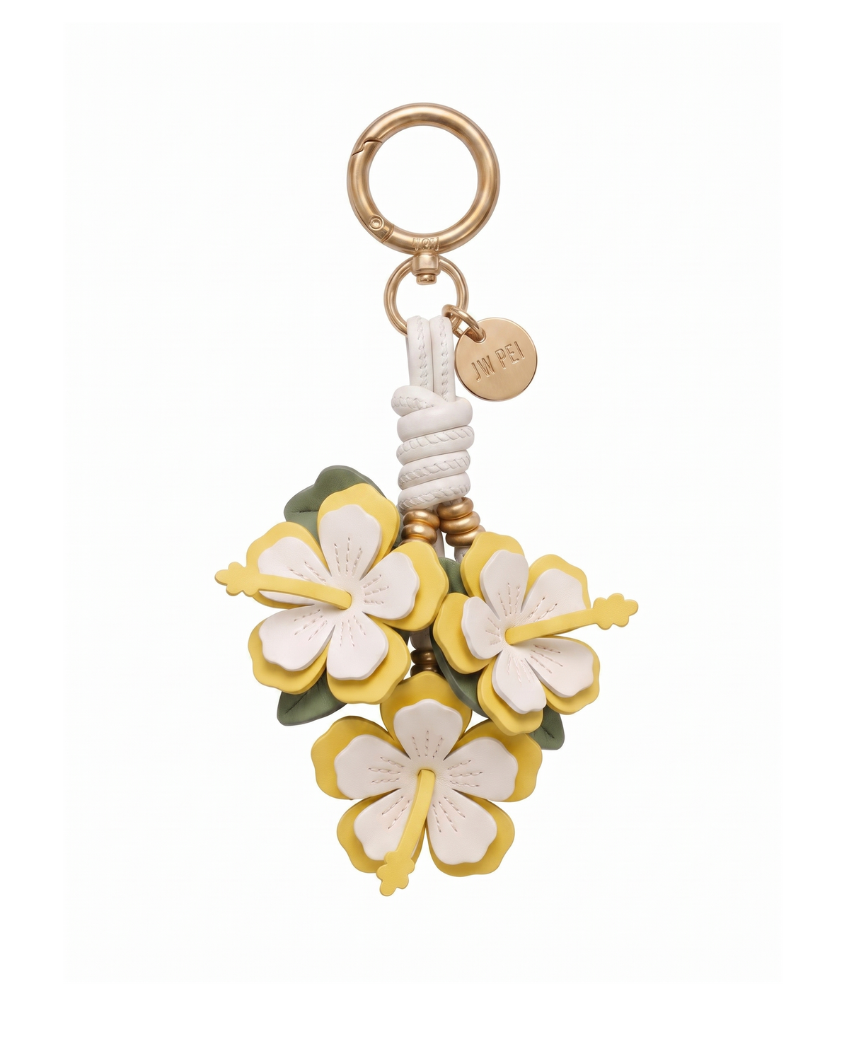 Hibiscus Floral Bag Charm - Butter Yellow