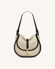 Arla Small Hobo Bag - Black Canvas