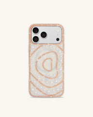 Pearl Swirl Artificial Crystal Phone Case – White