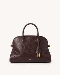Aria Elephant-Effect Top Handle Tote - Brown