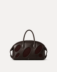 Ariel Oval Inlay Top Handle Bag - Black