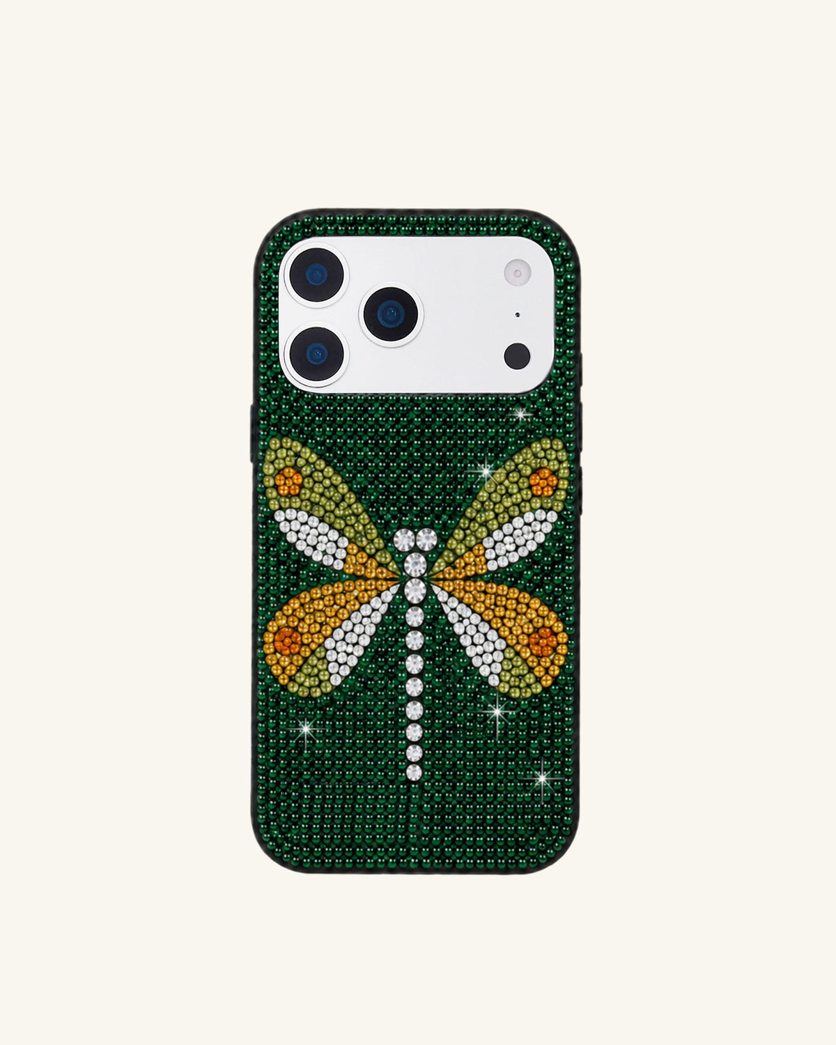 Dragonfly Artificial Crystal Phone Case - Green
