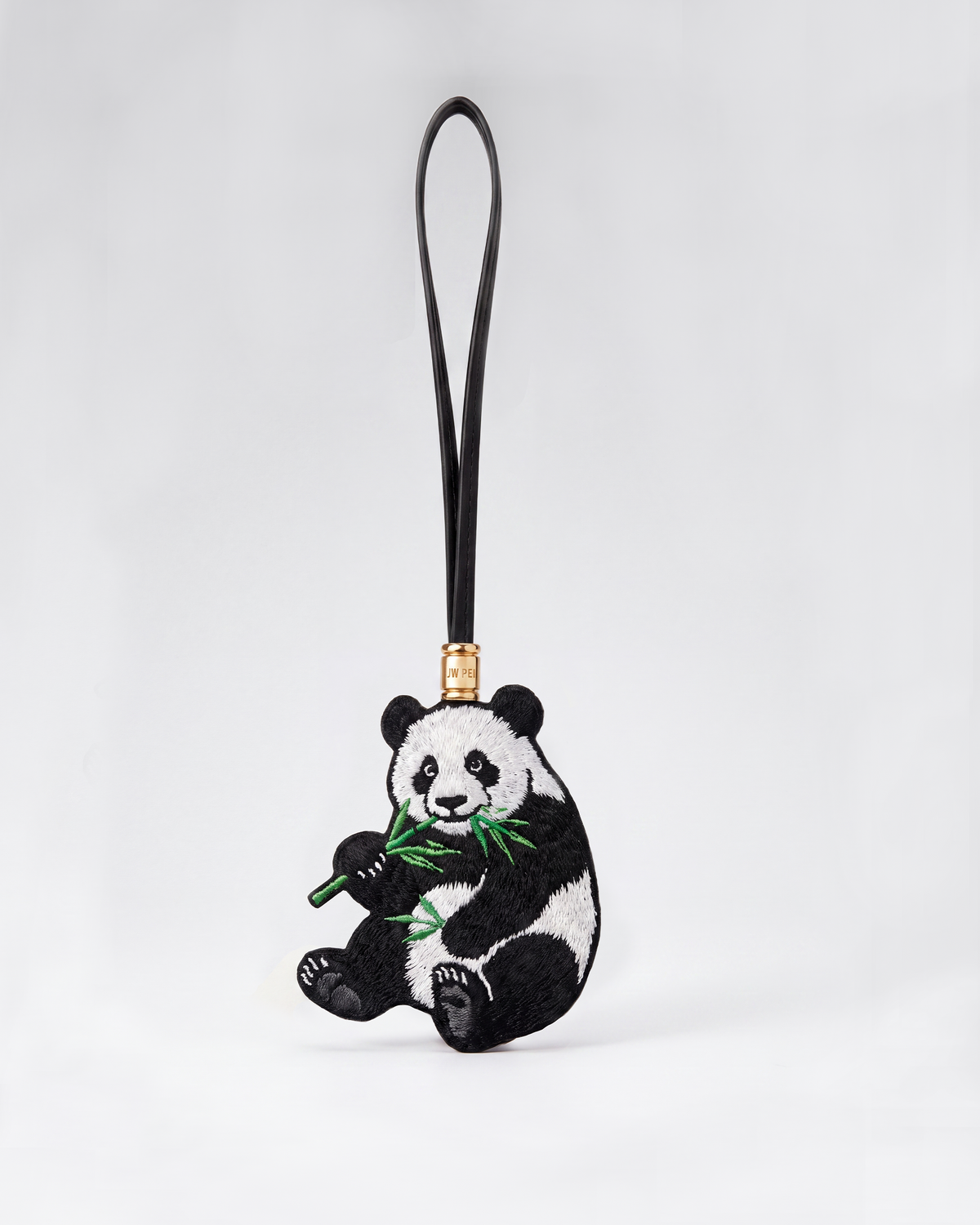 Embroidered Panda Bag Charm - Black & White