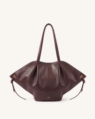 Isabeau Gathered Shoulder Bag - Chocolate Brown