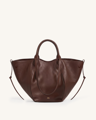Isabeau Winged Tote Bag - Chocolate Brown