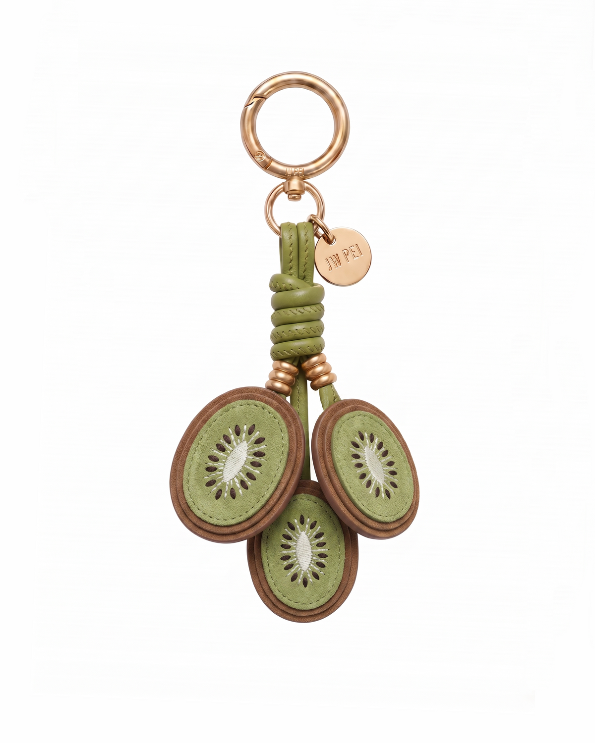Kiwi Slice Cluster Bag Charm - Green