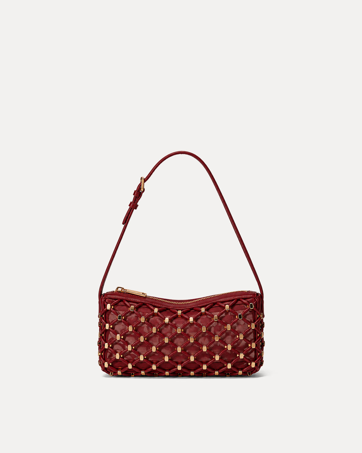 Elena Woven Shoulder Bag - Red