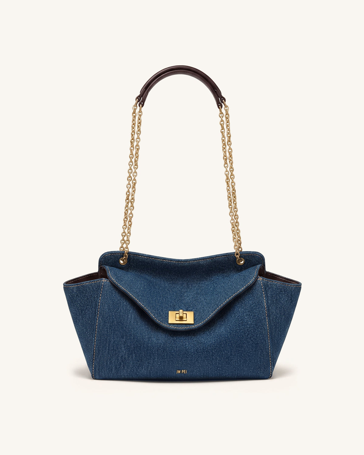Lucia Envelope Chain Shoulder Bag - Blue Denim