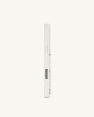 Pearl Artificial Crystal Ribbon Bow Phone Case - White