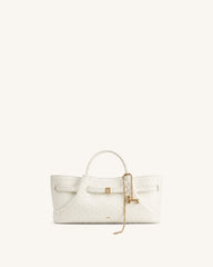 Maeve Dachshund Metal Charm Tote Bag - White